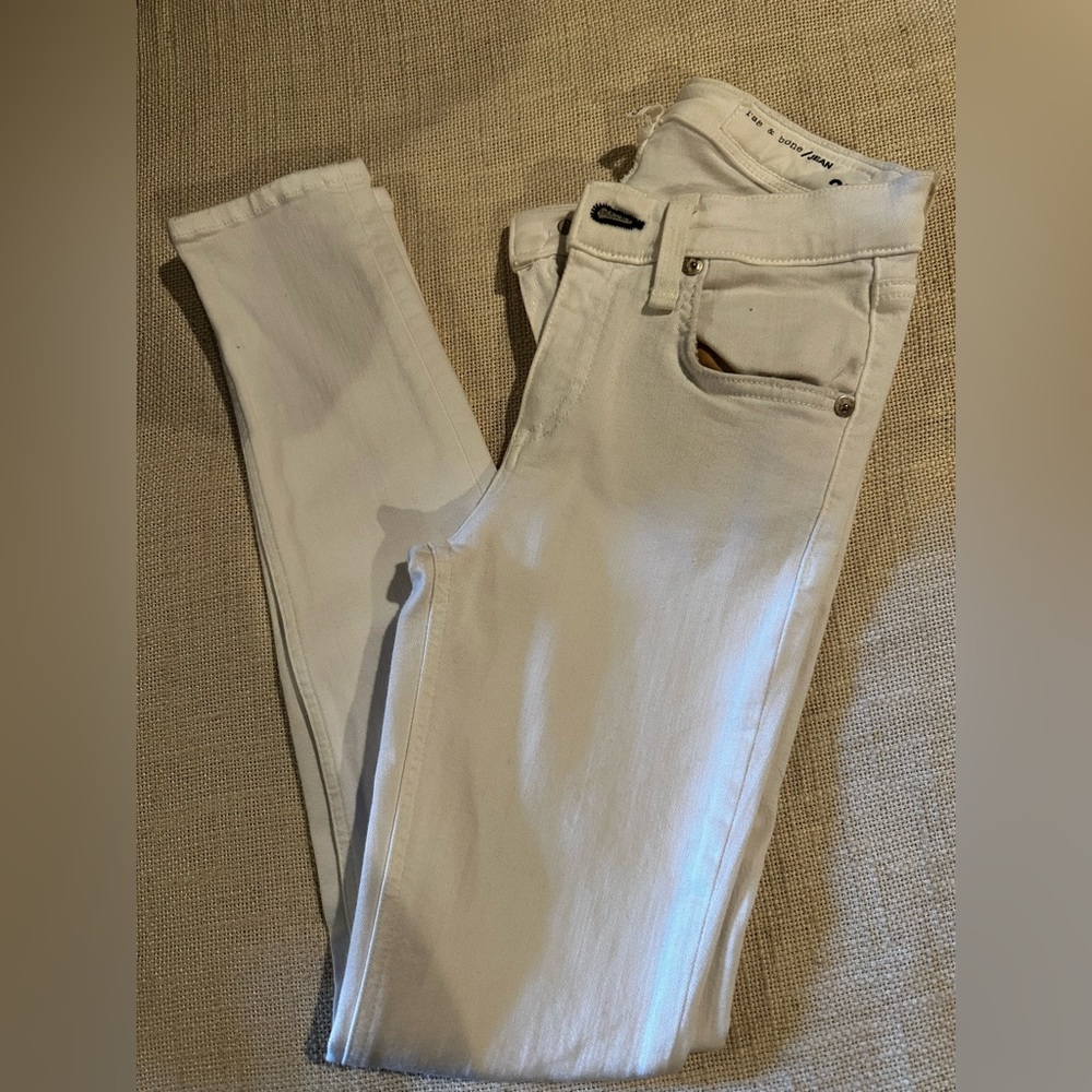 Rag and bone white distressed jeans